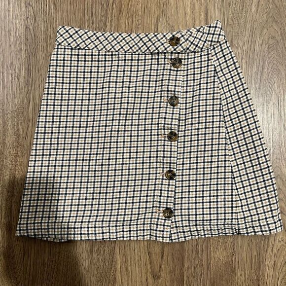 H & M Pleated Houndstooth Check Skirt Size 4 - Picture 1 of 3